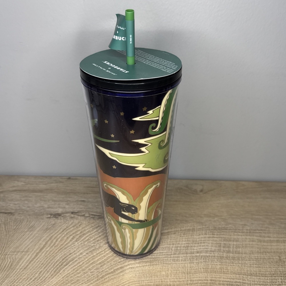 Starbucks x Mike Willcox Tumbler Venti 24oz Celestial Forest Swallow Bird Witchy - Picture 3 of 8